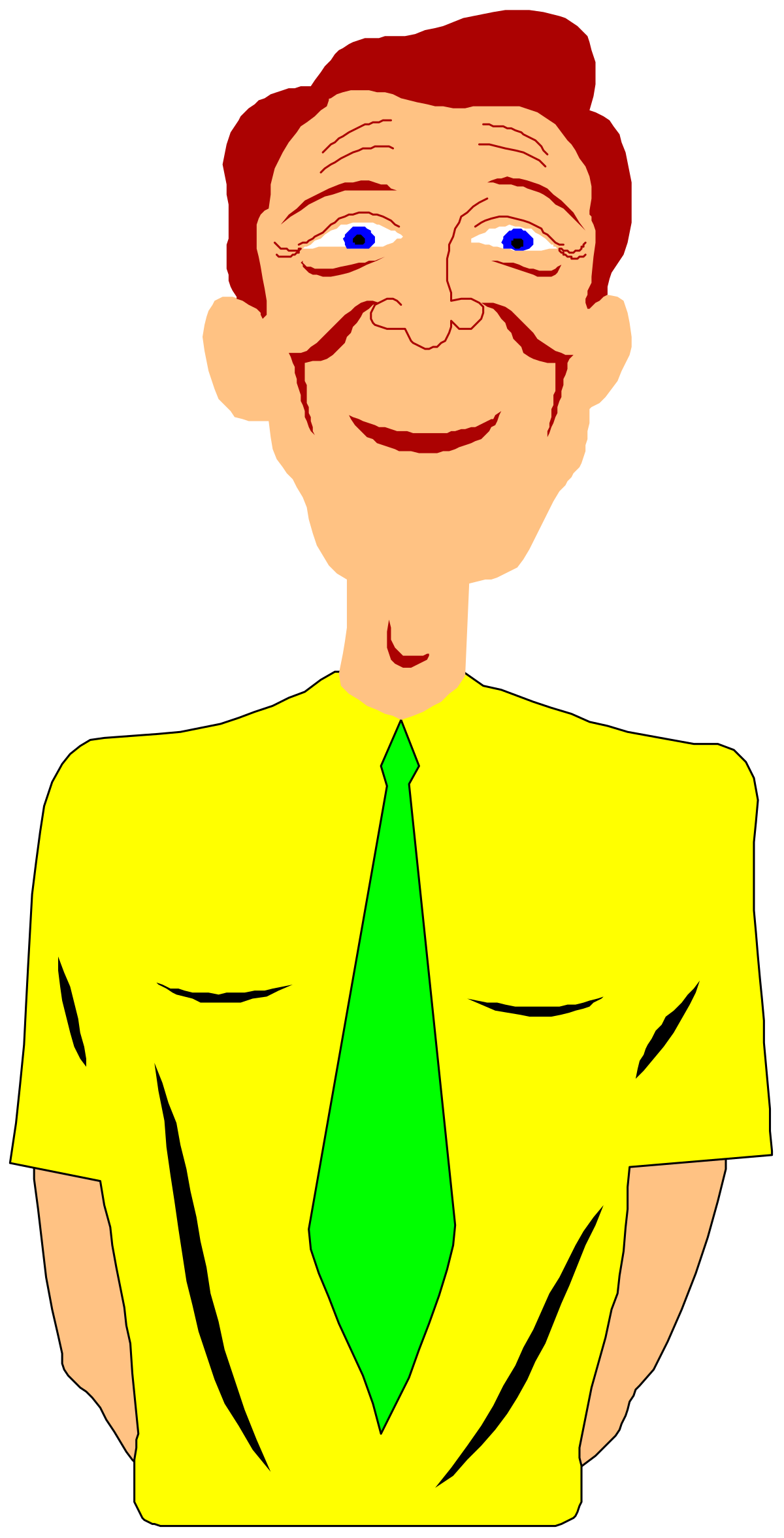 a man with a green tie and yellow shirt clip art png transparent Green Tie and Yellow Shirt Man Clipart for Versatile Use