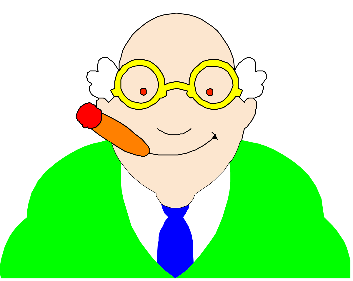 Smoky Vibes: Businessman with Glasses and Tie Smoking a Cigarette Clipart