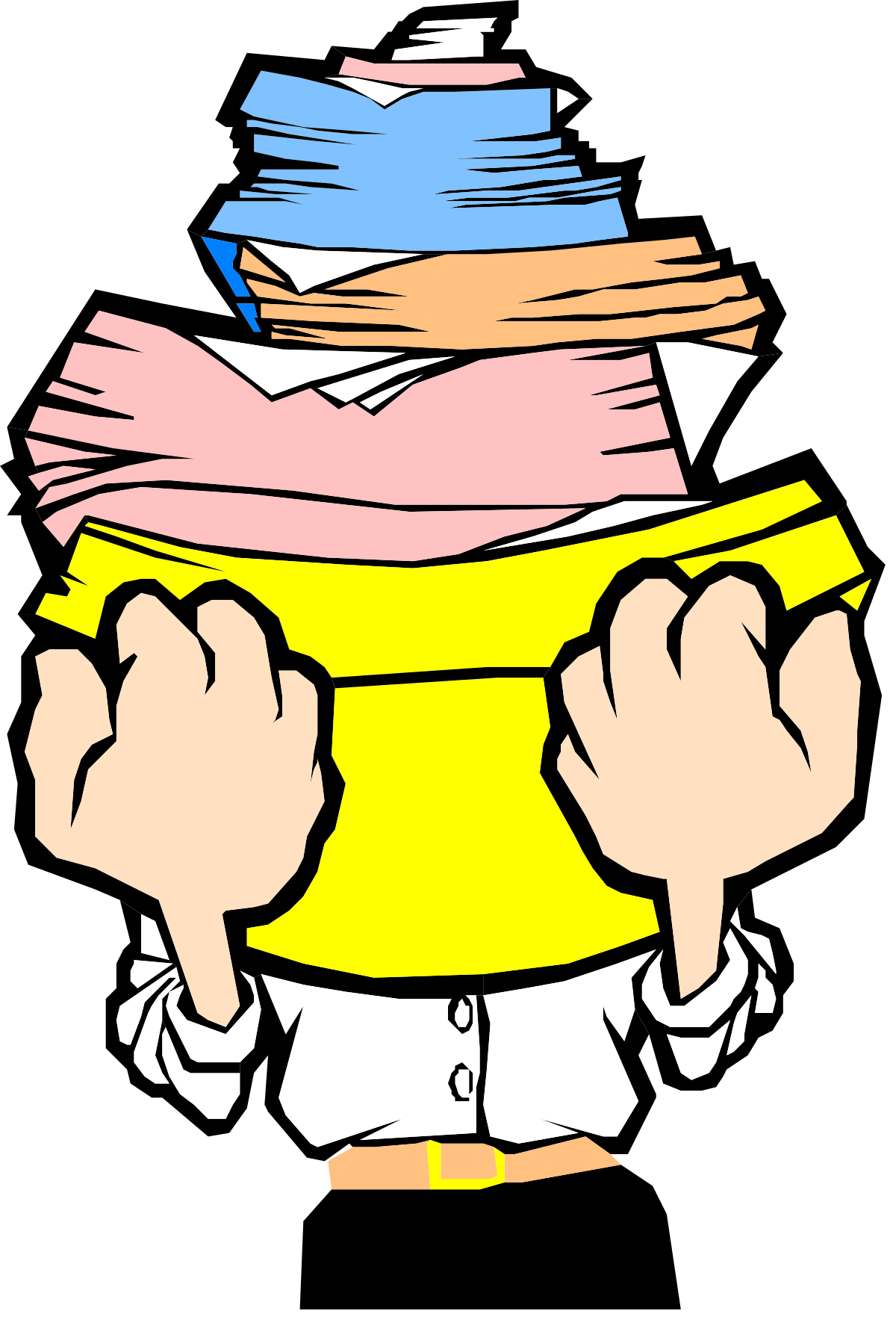 a person holding a stack of papers clip art png transparent Person Holding Stack of Papers - Engaging Clipart for Various Uses