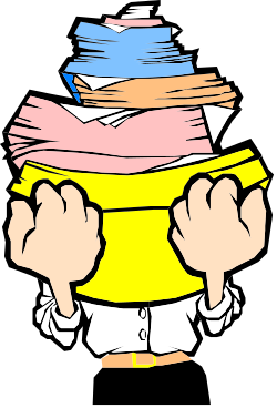Person Holding Stack of Papers - Engaging Clipart for Various Uses