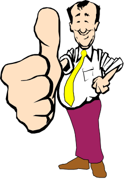 Thumbs Up Businessman Clipart - Professional Man in Tie and Shirt