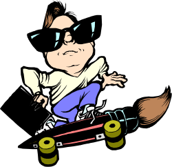 Skateboard Cartoon Woman Clipart - Fun and Dynamic Vector Art