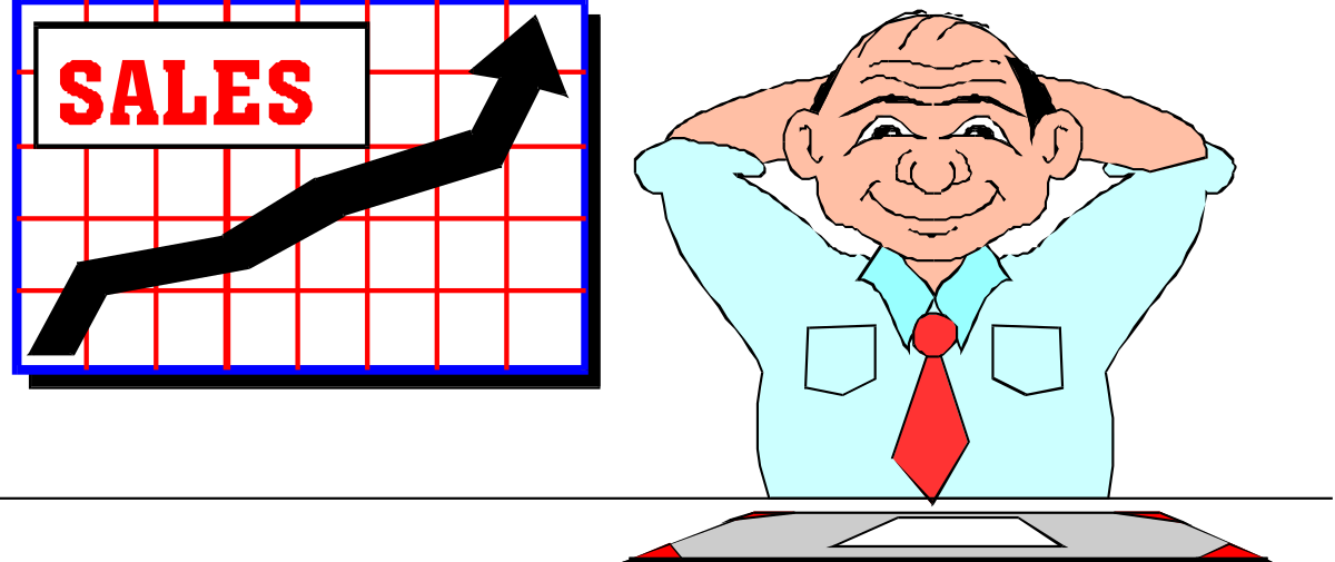 Sales Chart Analysis with Suit-Clad Businessman Clipart