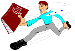 Running Man with Book Clipart - Dynamic Reading Action