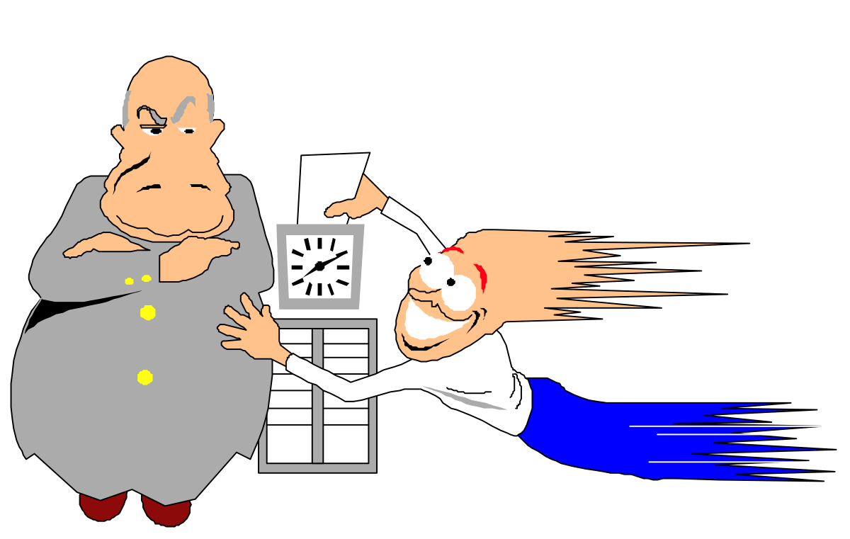 Cartoon Character Reaching for Paper Clipart