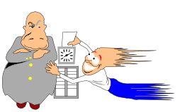 Cartoon Character Reaching for Paper Clipart