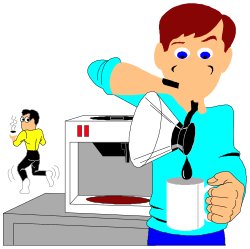 Coffee Cup Creation: Man Brewing Fresh Coffee Clipart
