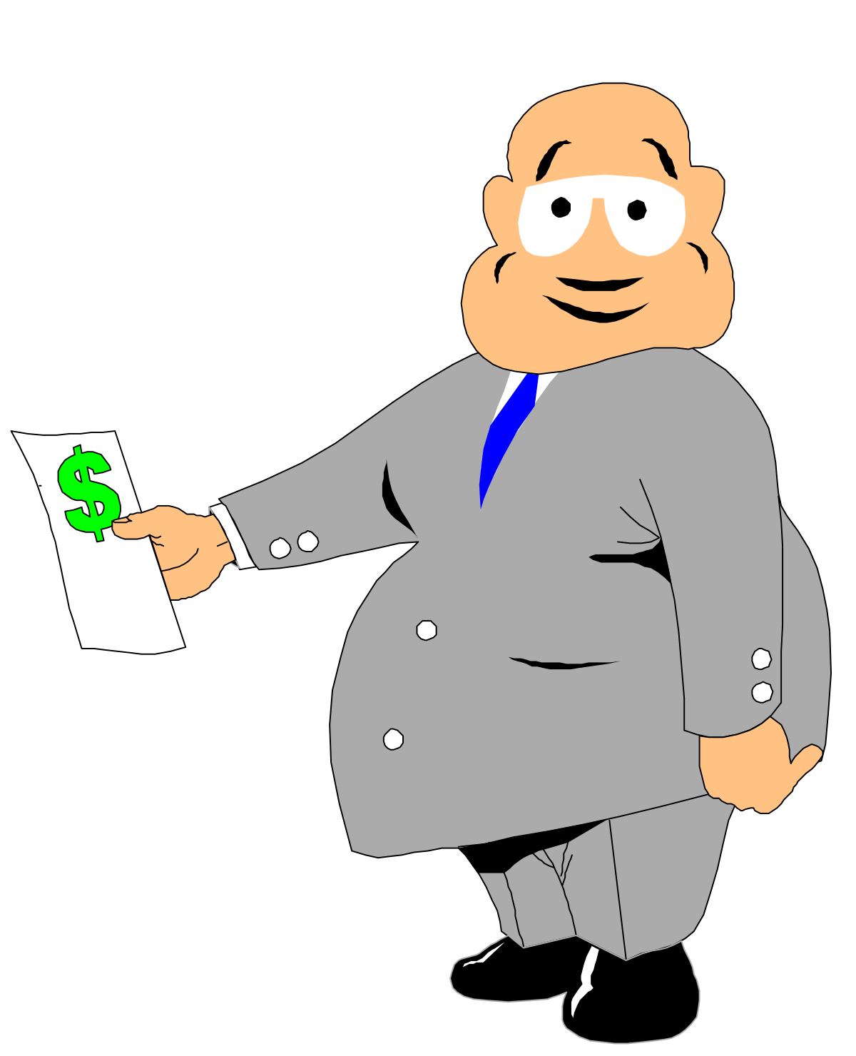 Businessman in Suit Holding Paper Clipart - Professional and Stylish