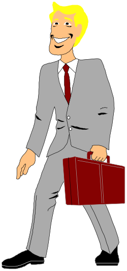 Businessman with Briefcase Clipart: Professional Figure in Suit
