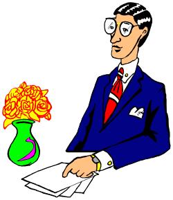 Man in Suit Holding Flower Clipart - Elegant Business Touch