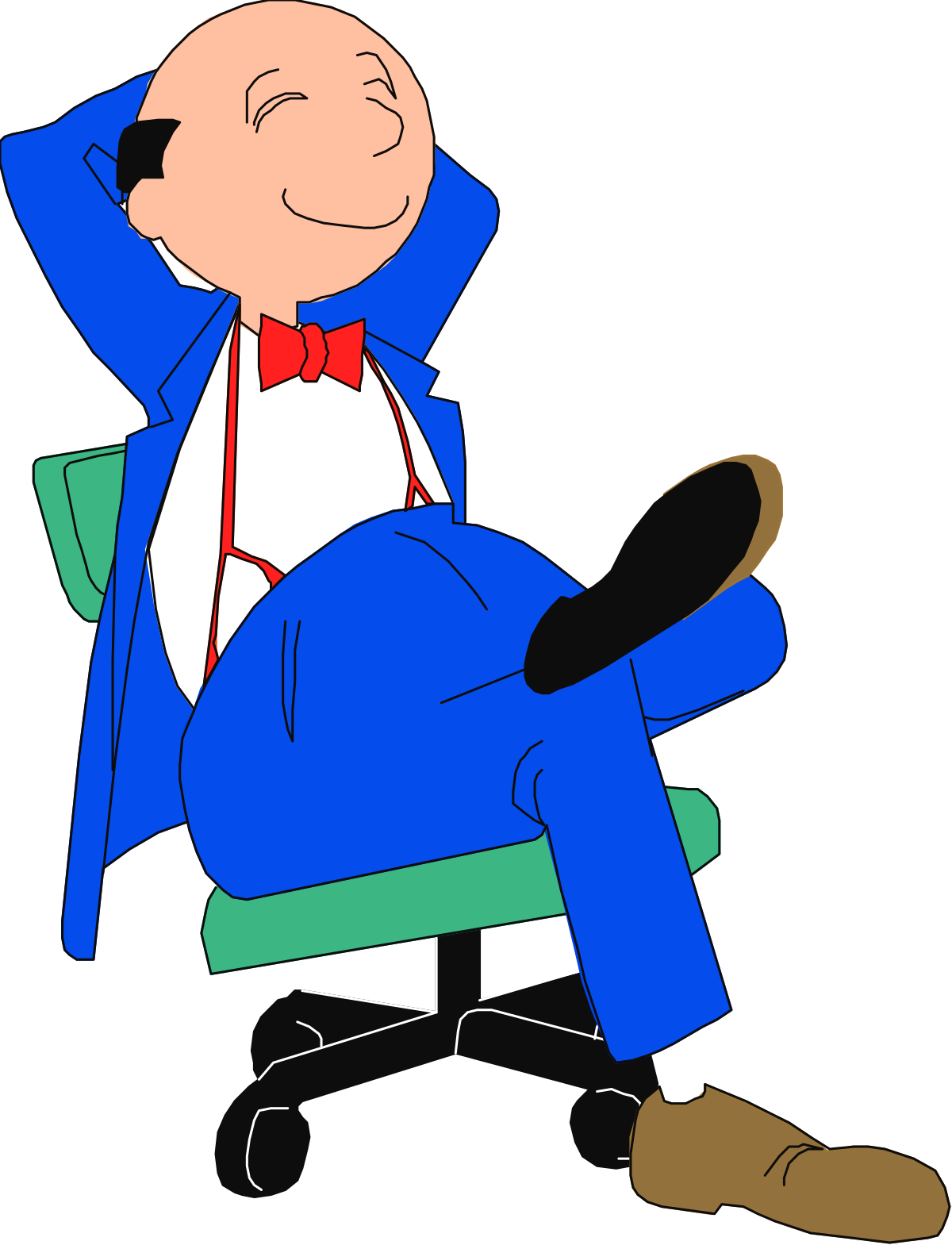 Businessman in Suit and Tie Sitting on a Chair Clipart