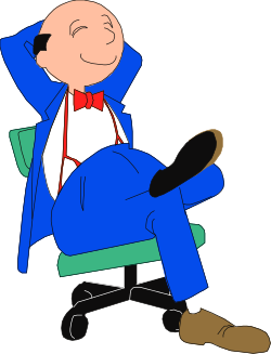 Businessman in Suit and Tie Sitting on a Chair Clipart