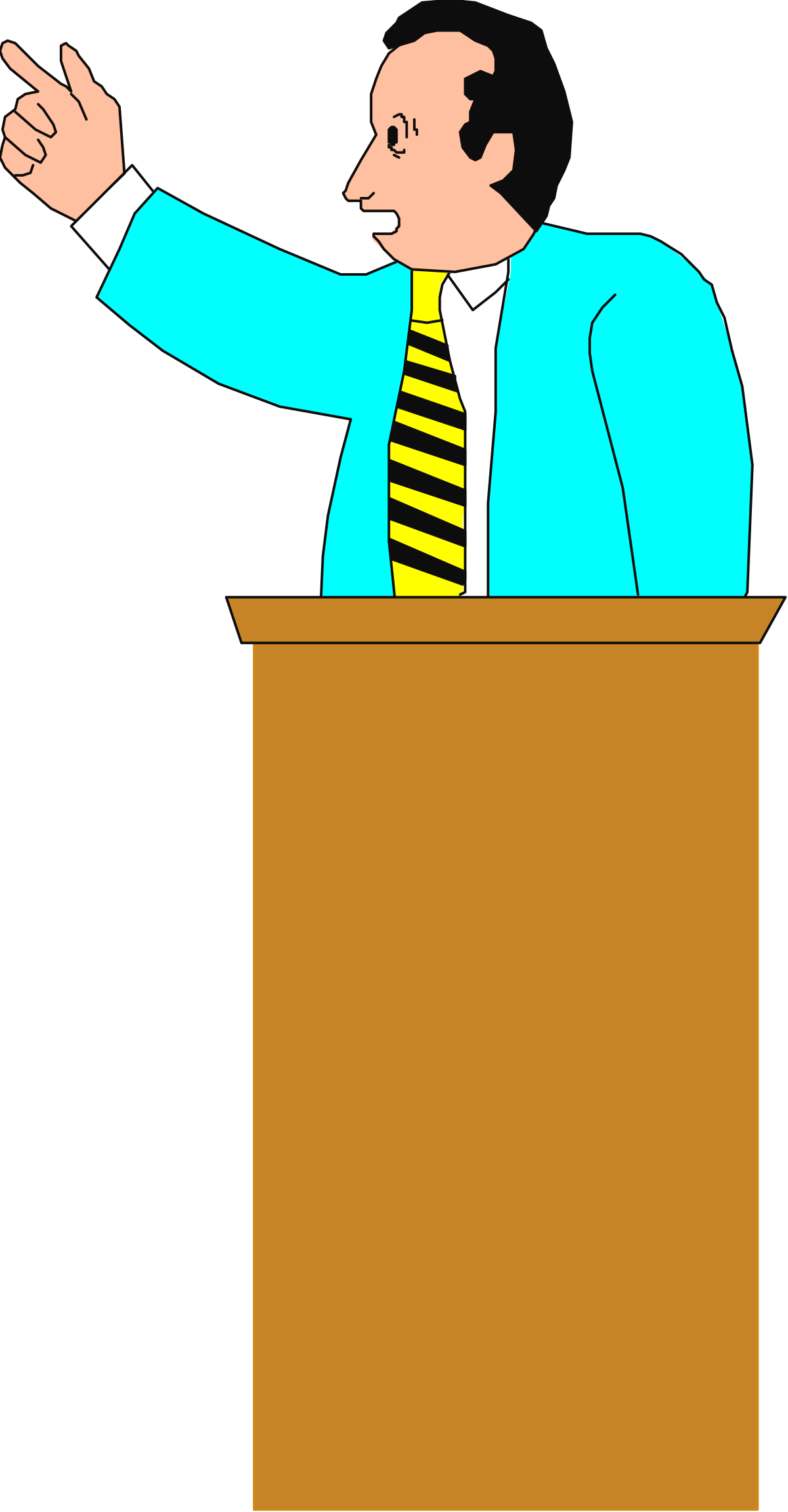Businessman in Suit Giving Speech Clipart