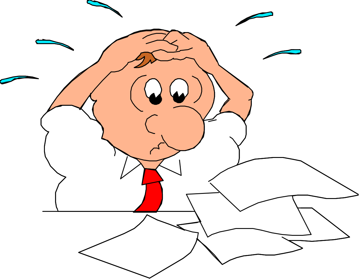 Man with Head in Hands Clipart - Emotional Expression and Stress Relief