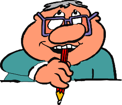 Man with Glasses and Pencil Clipart for Creative Projects