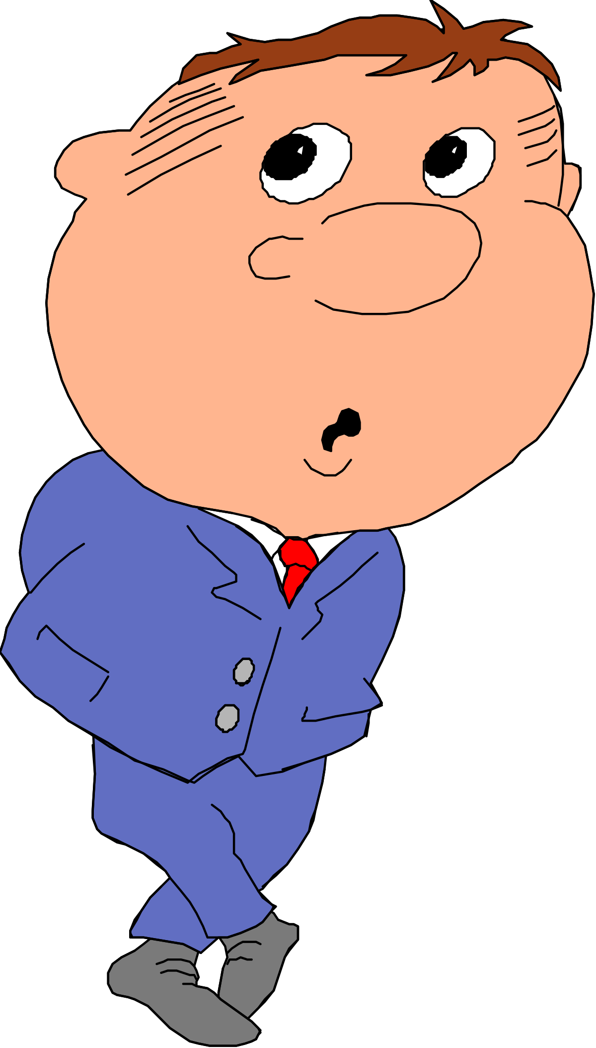 Cartoon Man in Suit and Tie Clipart for Professional Use