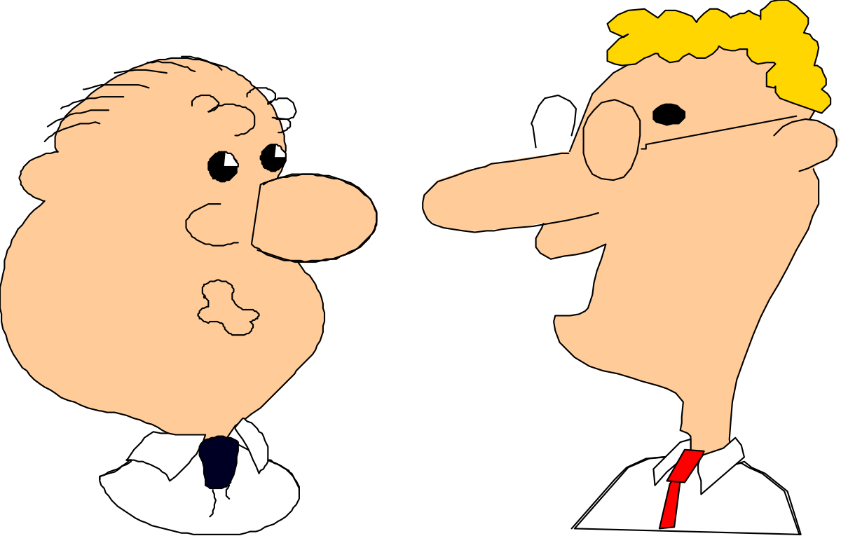 Men in Suits Facing Each Other Clipart Illustration