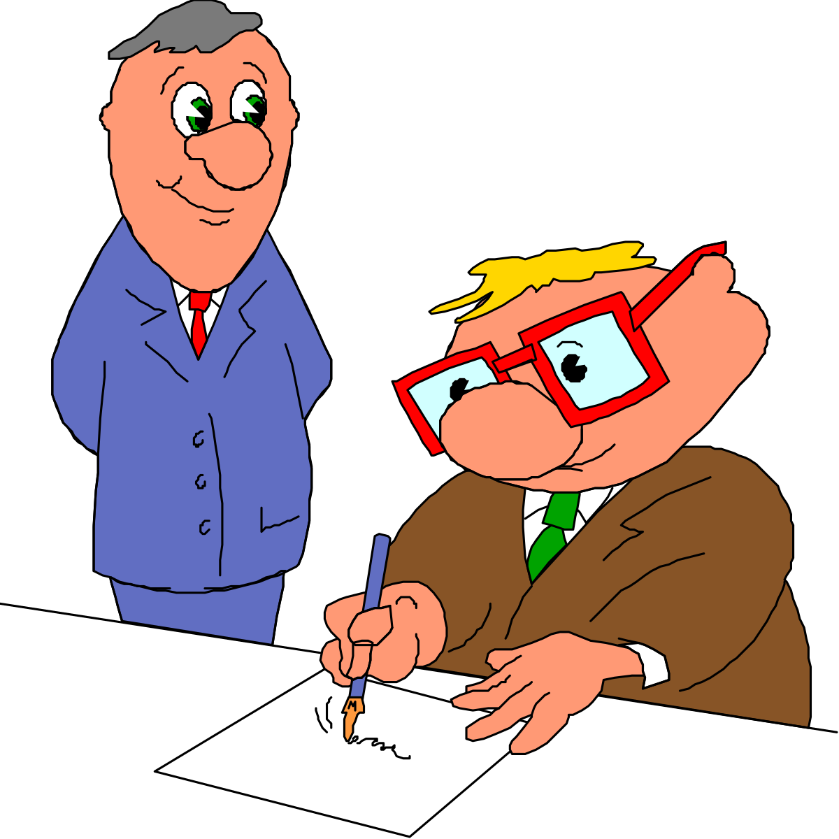 Businessman Signing Document Clipart - Elegant Man in Suit