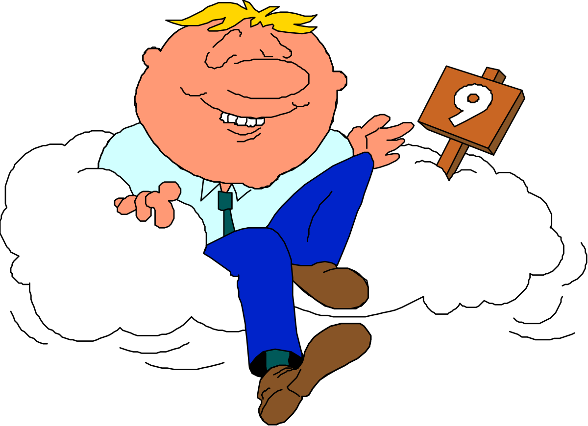 Flying Man in Suit on Cloud Clipart - Charming Illustration for Creative Projects