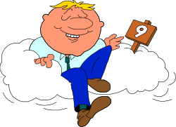 Flying Man in Suit on Cloud Clipart - Charming Illustration for Creative Projects