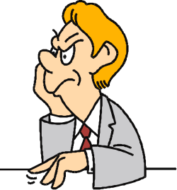 Businessman in Suit Gazing Upward Clipart