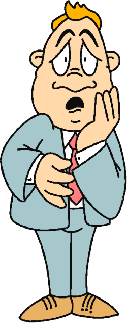 Businessman in Suit with Hand on Face - Engaging Clipart for Professional Use