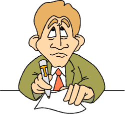 Man in Suit Writing on Paper Clipart for Professional Use