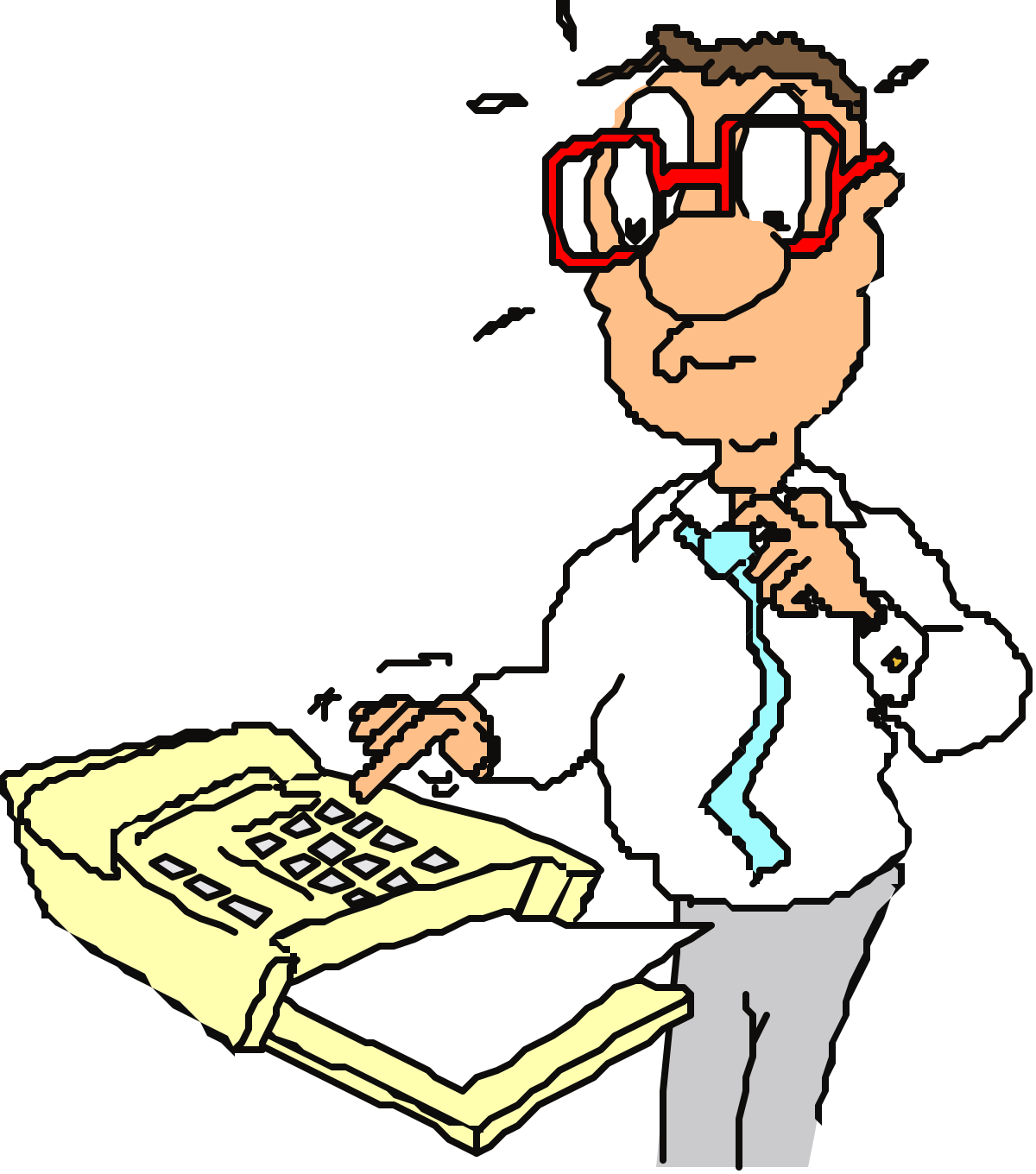 a man in a white shirt and glasses is holding a piece of paper clip art png transparent Man in White Shirt Holding Paper Clipart