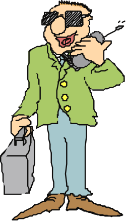 Man in Green Jacket and Sunglasses Holding Canister Clipart