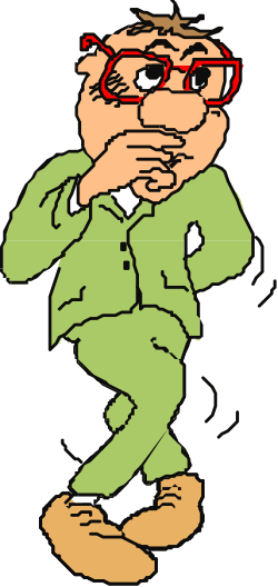 Cartoon Character Clipart: Playful Figure in Green Suit with Glasses