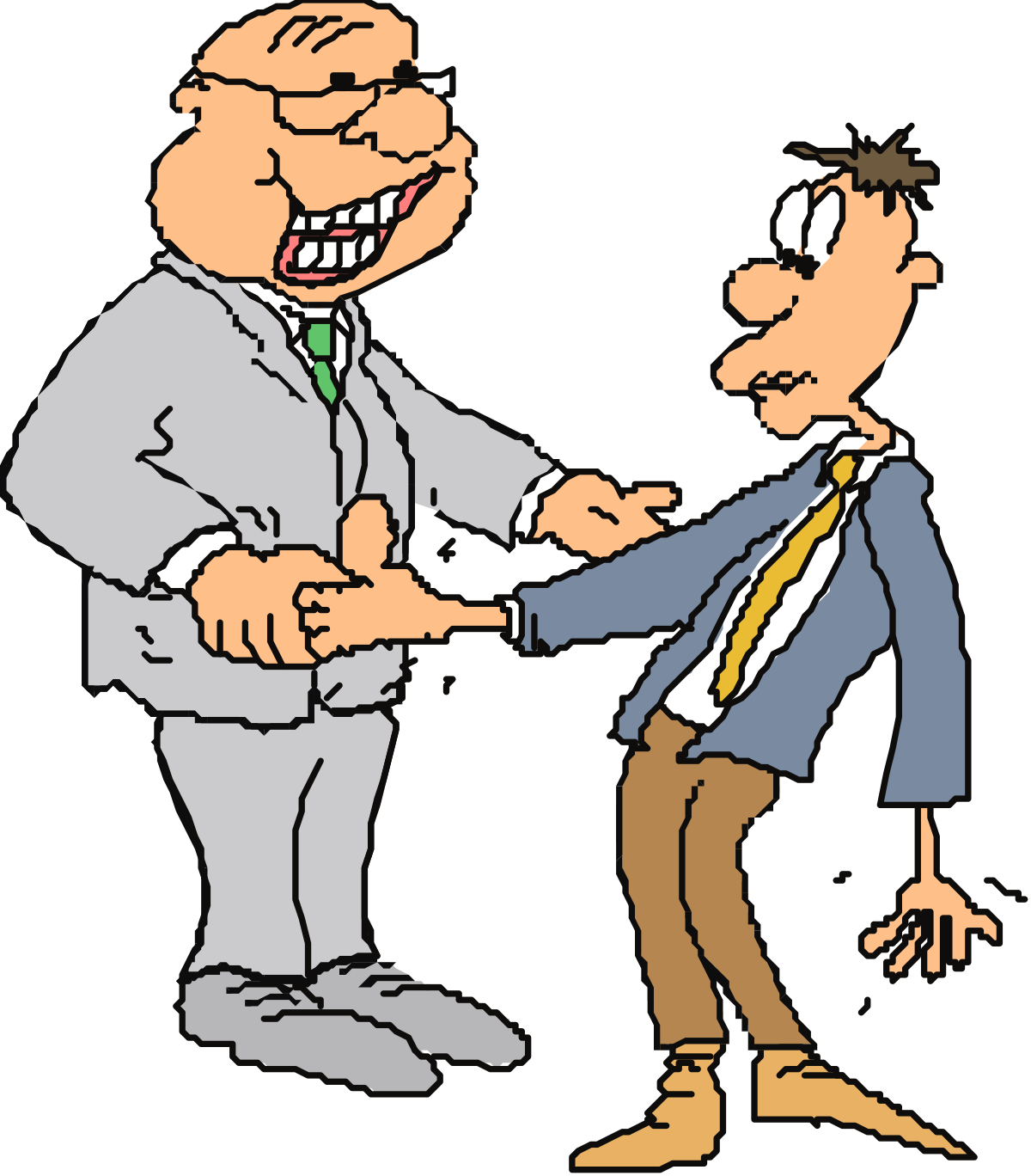 Businessmen Shaking Hands Clipart - Professional Partnership Illustration