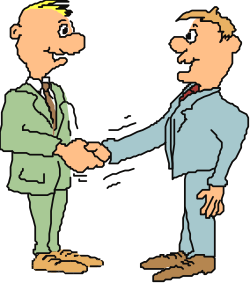 Handshaking Men Clipart: Two Businessmen in Agreement