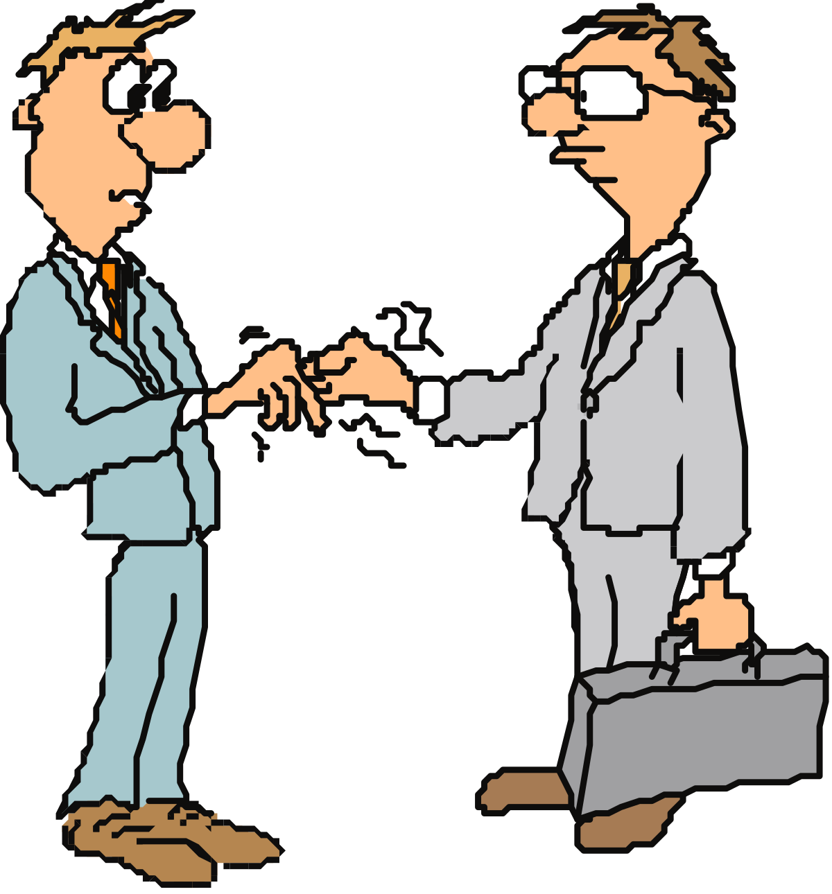 Handshake Clipart: Two Men Shaking Hands for Business Success