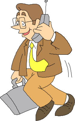 Businessman in Suit and Tie Talking on Cell Phone Clipart