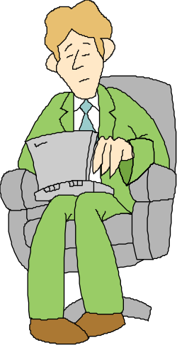 Laptop Clipart: Man Sitting in Chair with Computer