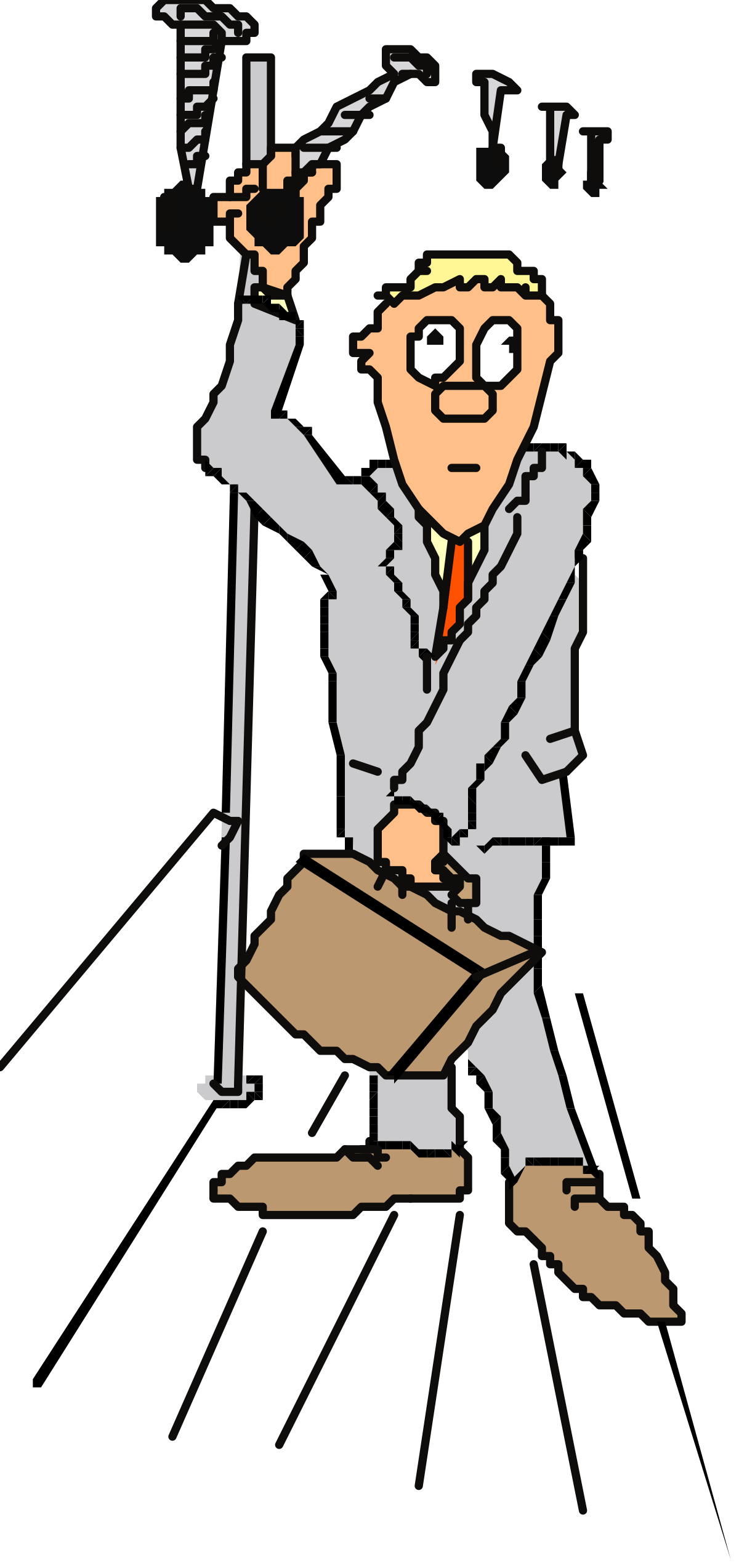 Businessman in Suit Holding Briefcase - Professional Clipart Icon