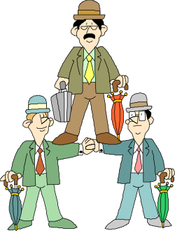 Men with Suitcases and Hats - Travel Adventure Clipart