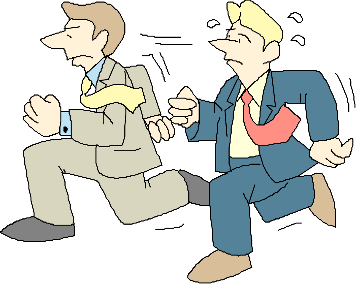 Businessmen Running Clipart - Stylish Suits and Dynamic Action