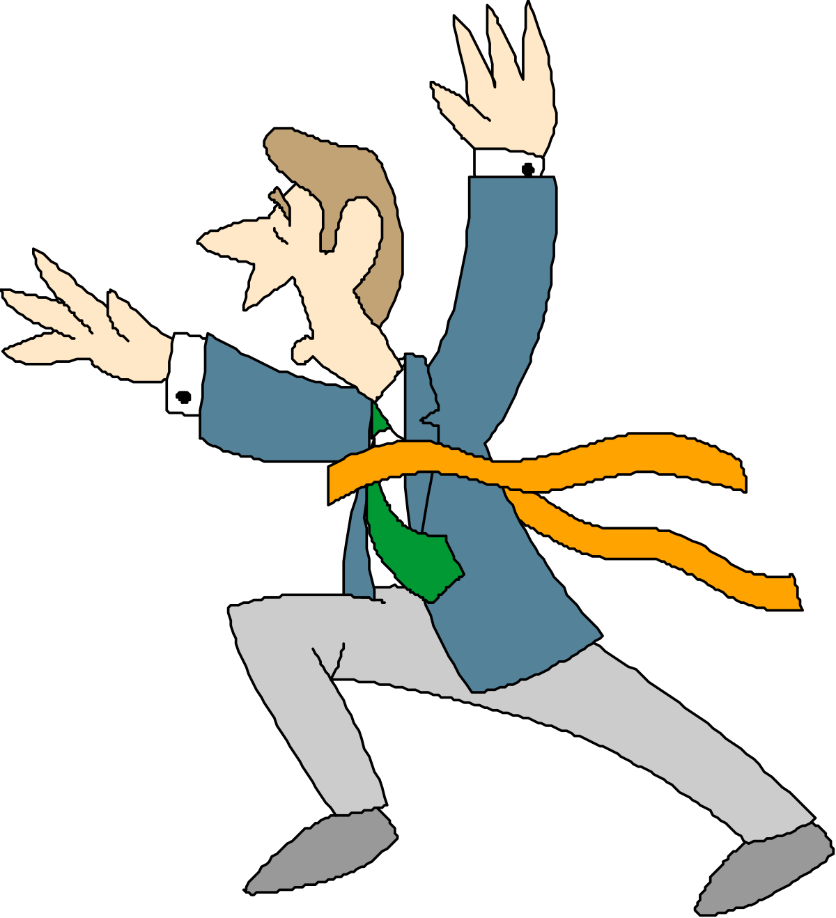 Man in Suit and Tie Running Clipart for Dynamic Illustrations