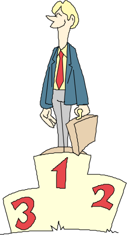 Man Standing on Pile of Papers - Dynamic Clipart for Business Themes