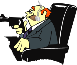 Man in Suit and Tie Holding a Gun - Dynamic Clipart for Powerful Themes