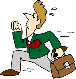 Businessman Running in a Suit and Tie Clipart - Dynamic Professional Illustration