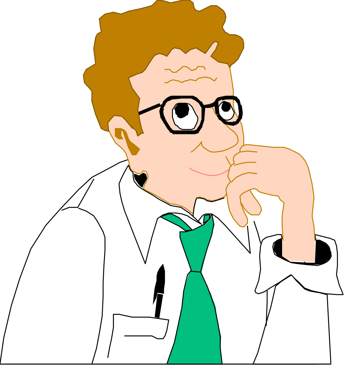Lab Coat Man Clipart - Professional Male in White Coat