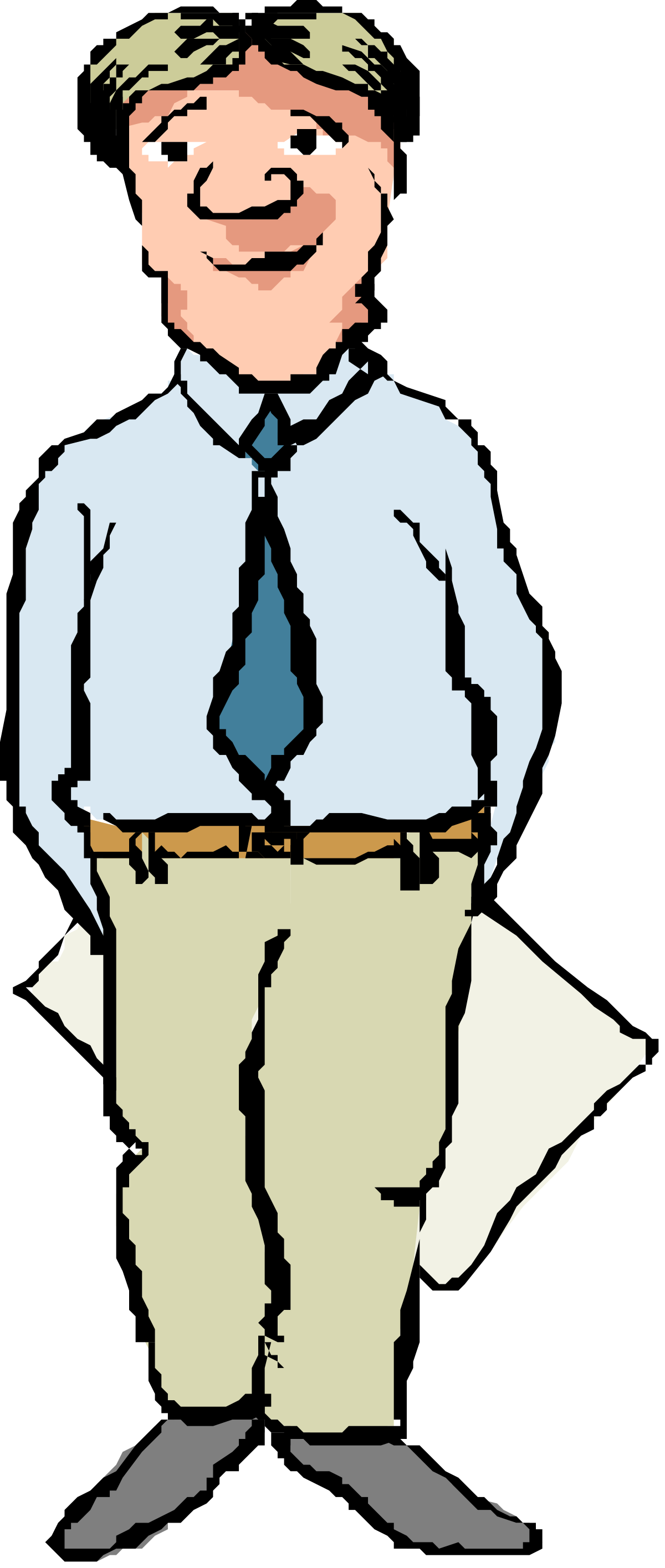 a man in a tie and shirt standing with his hands on his hips clip art png transparent Professional Man in Tie and Shirt Clipart: Confident Stance