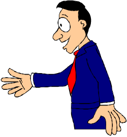 Businessman Pointing Clipart: Professional Male in Suit and Tie Illustration