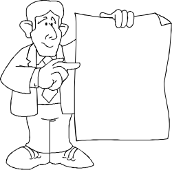 Man Holding Paper Scroll Clipart for Creative Projects