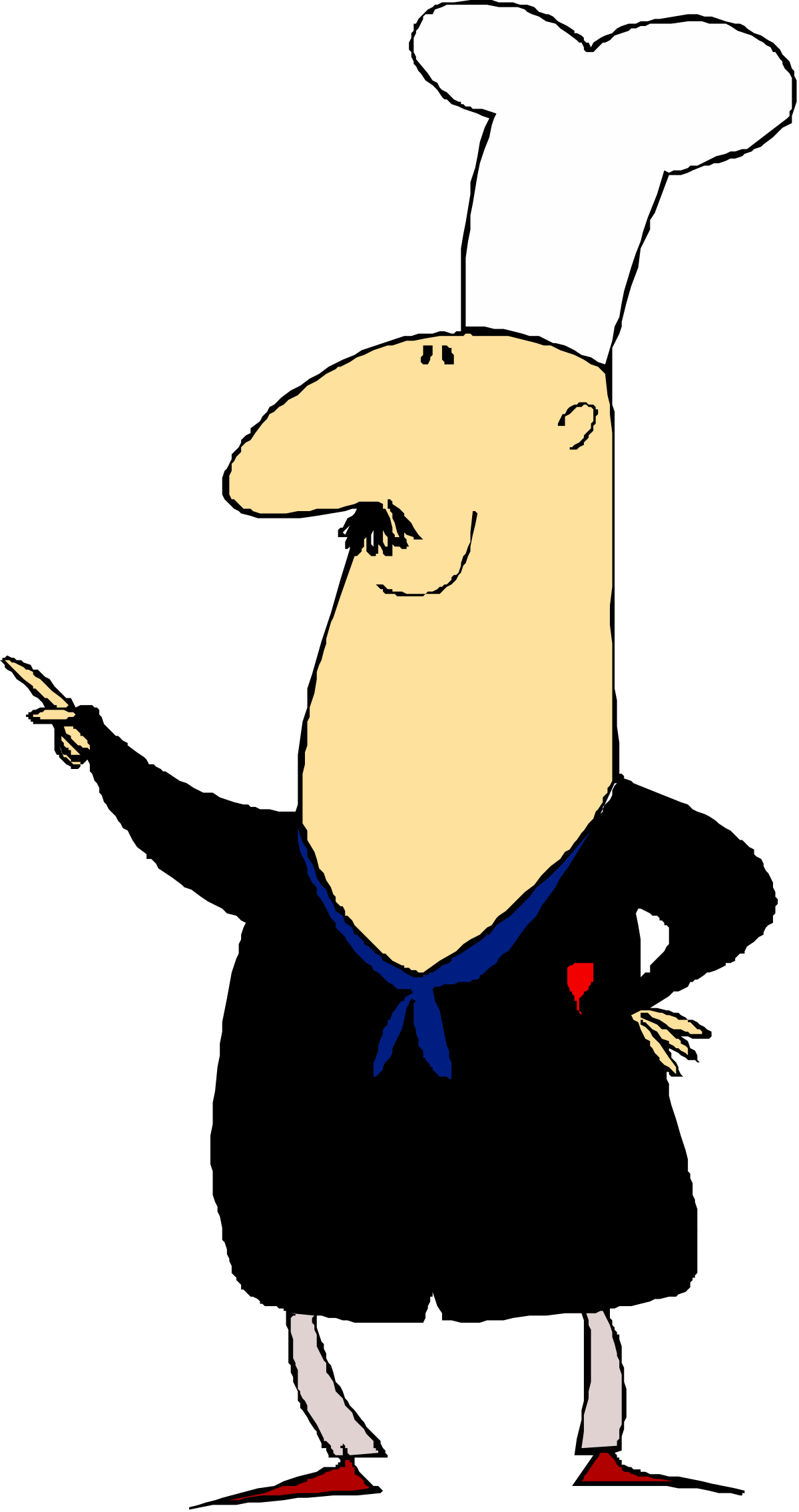 Cartoon Chef Clipart with Hat and Tie - Perfect for Culinary Designs
