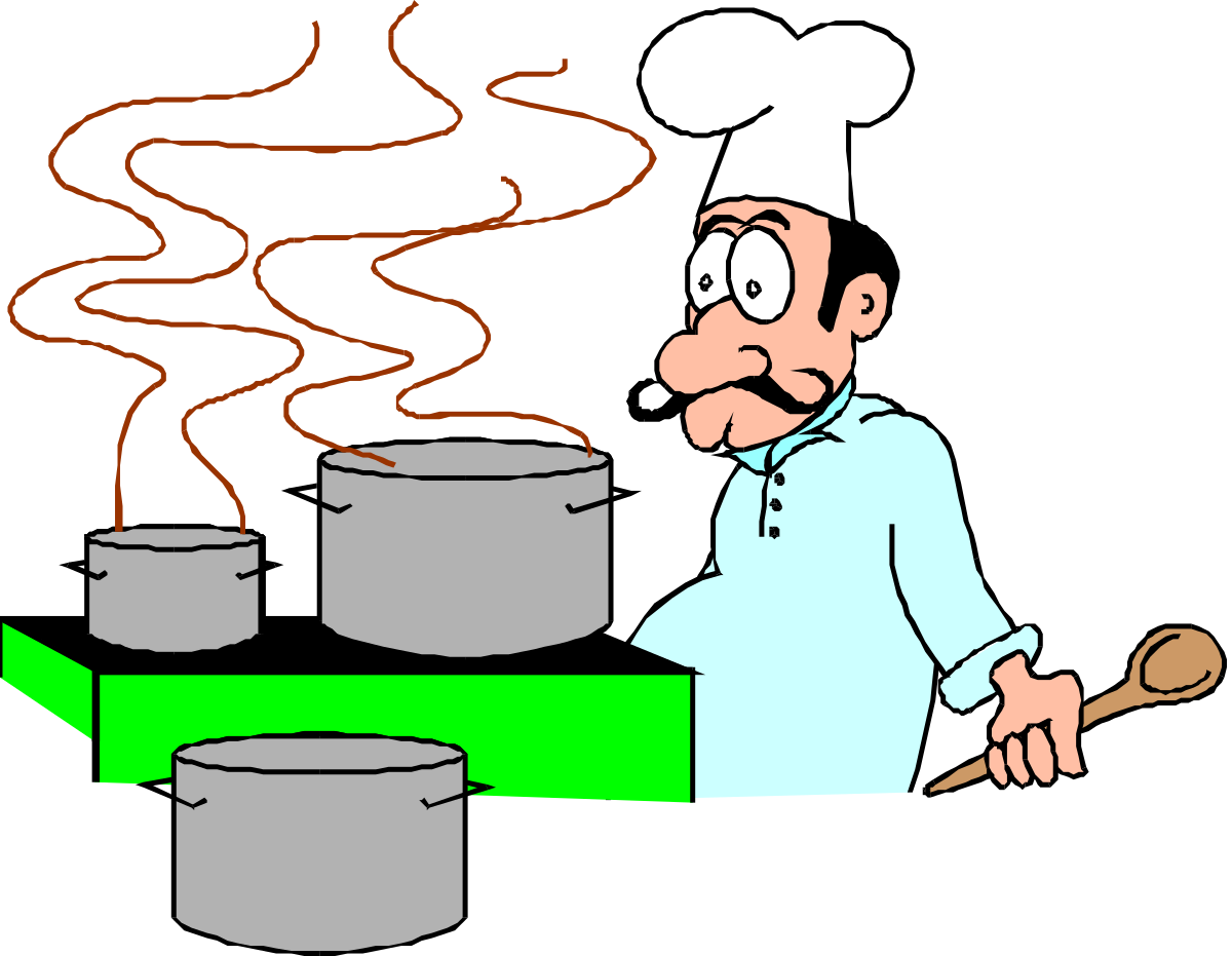Chef Cooking Soup in a Pot Clipart - Culinary Delight