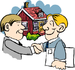 Handshake Clipart: Man and Woman in Front of House