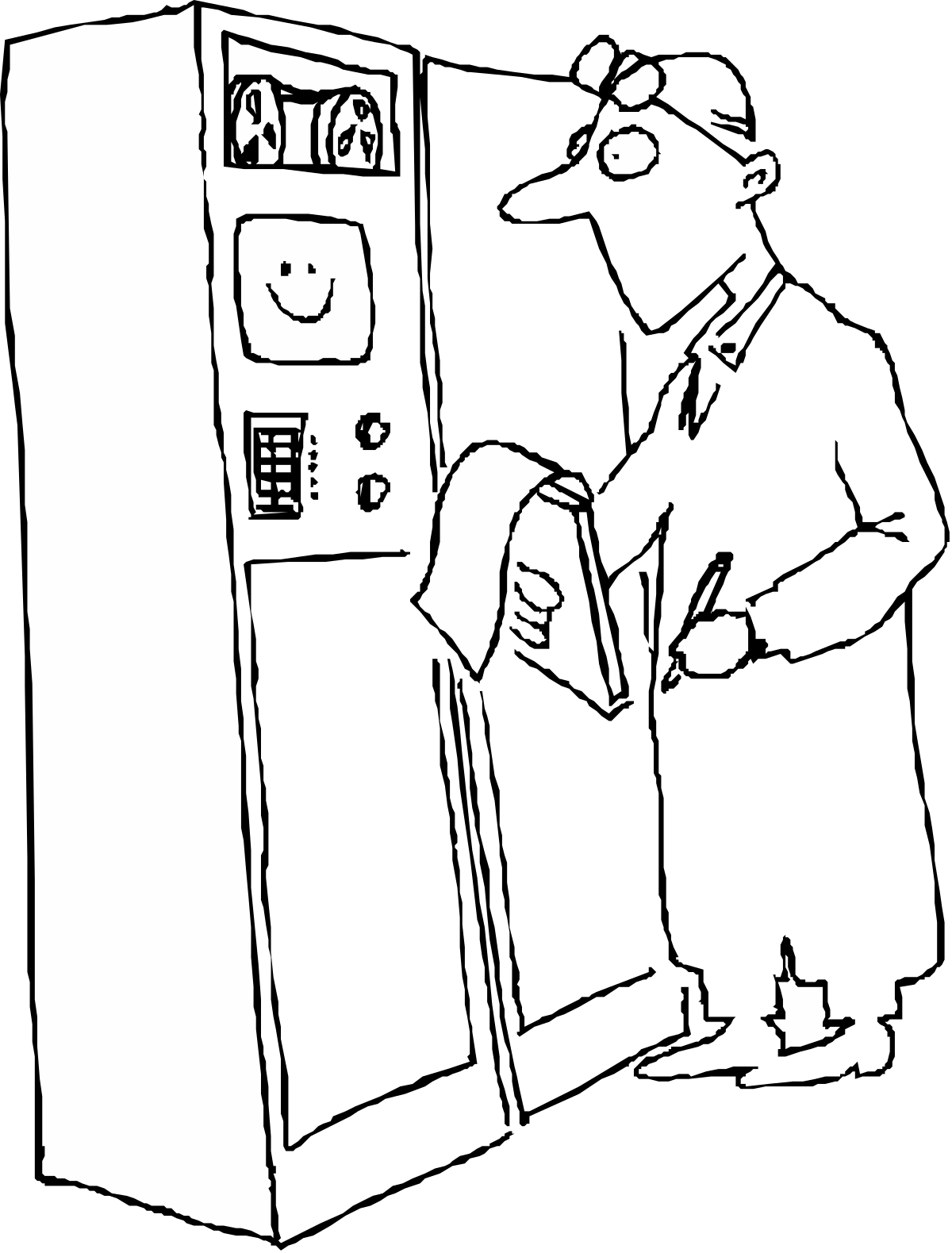 Man in Suit Clipart - Stylish Black and White Illustration